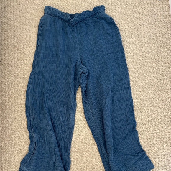 Cotton gauze high waisted flowy pants - Picture 1 of 3
